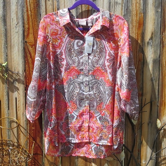 Chico's Tops - NWT Chicos size 2 Medallion Dreams flowy Blouse